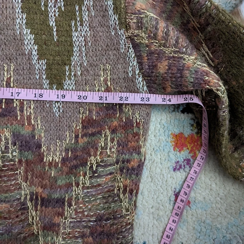 Lucky Brand Aztec Lurex Wool Blend Cardigan XL